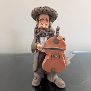Clay Musician Figurine with Cello